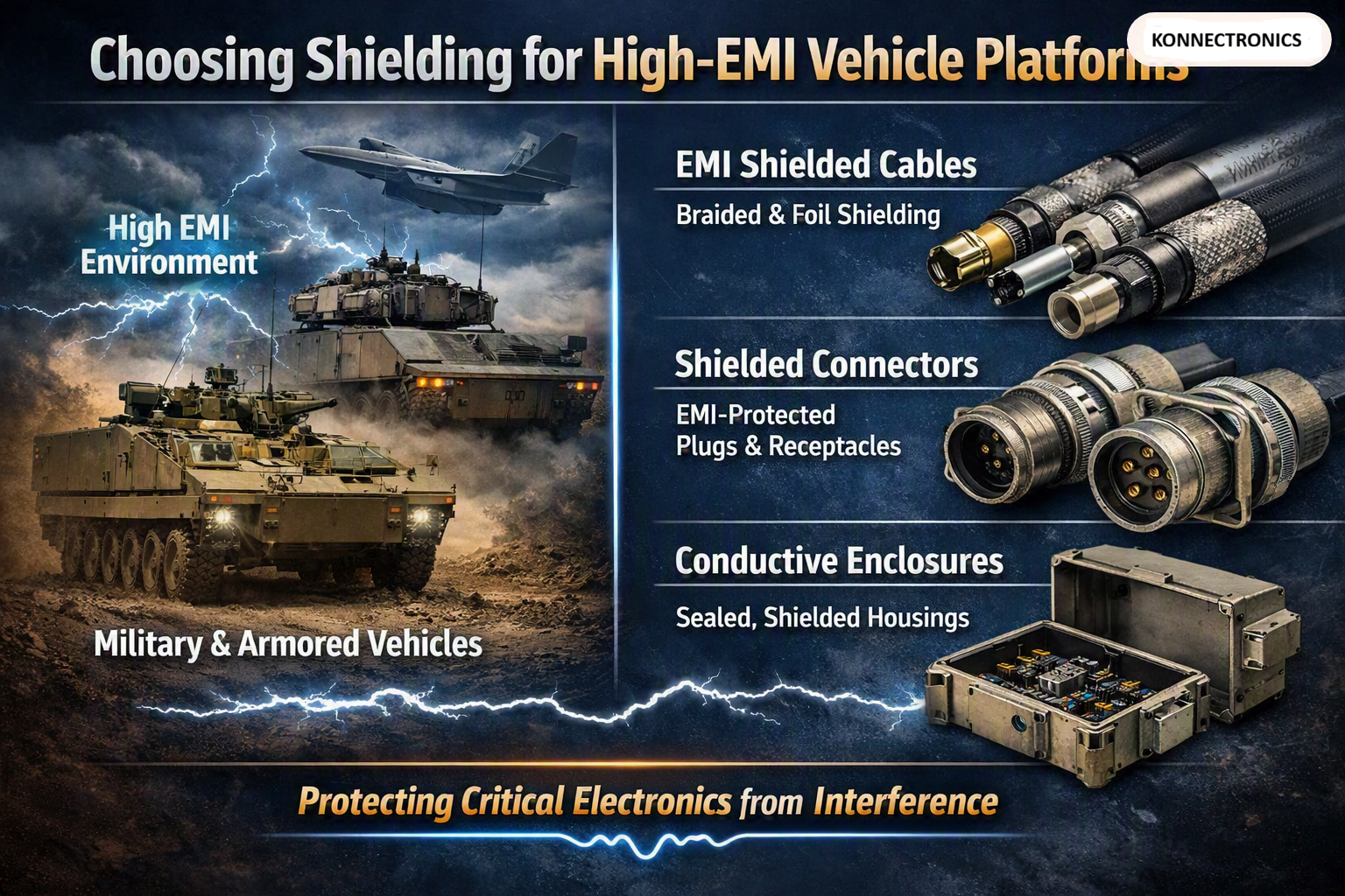 Choosing shielding for high-EMI vehicle platforms