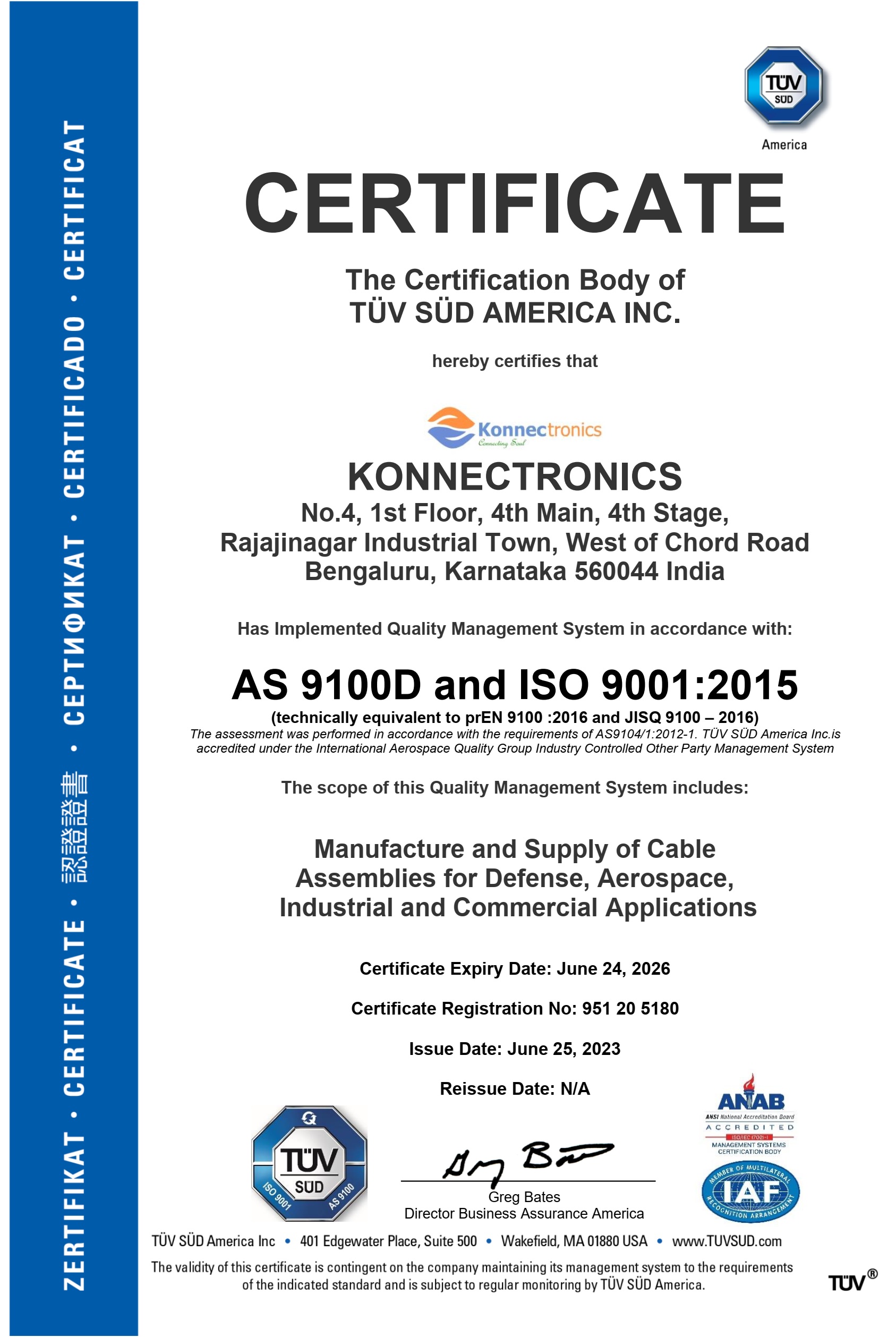 AS9100D certificate